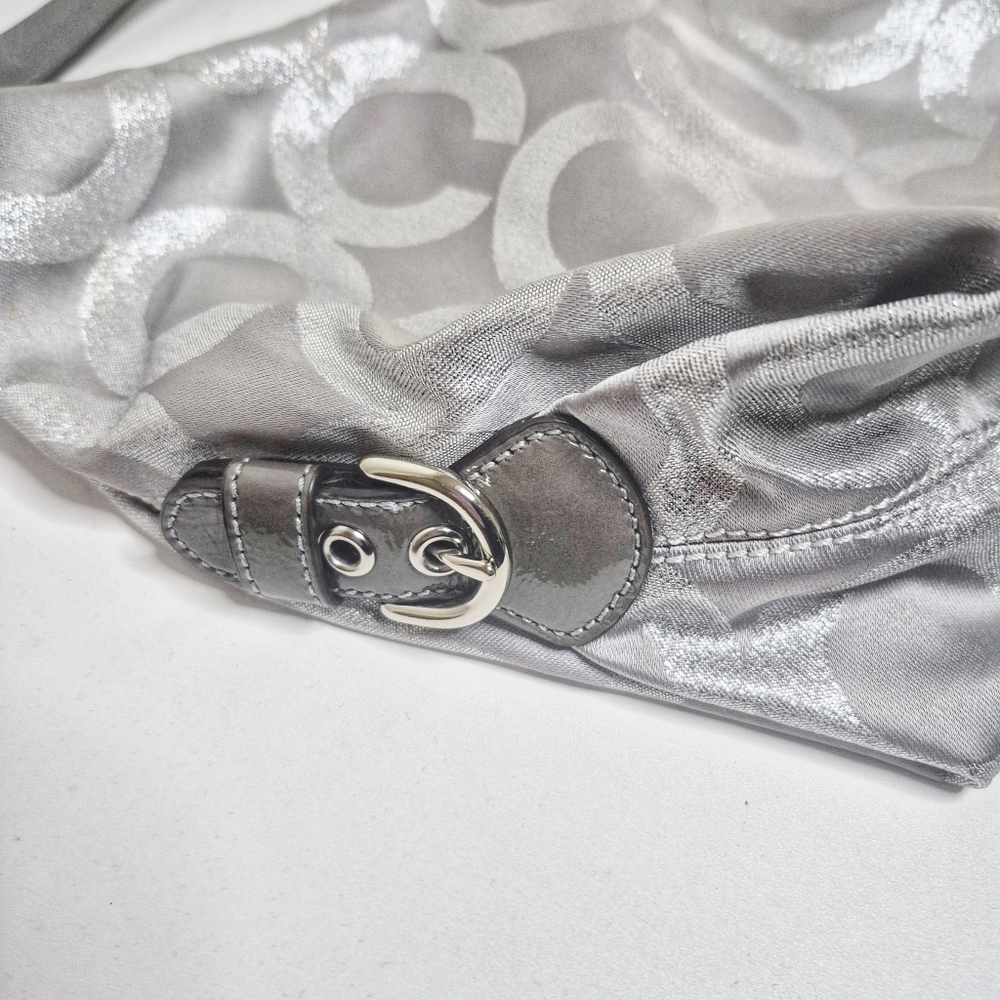 Coach Madison Maggie Op Art Shoulder Bag Silver - Picture 2 of 6